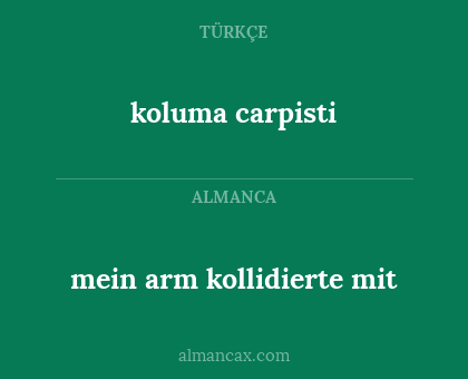 mein arm kollidierte mit - koluma carpisti