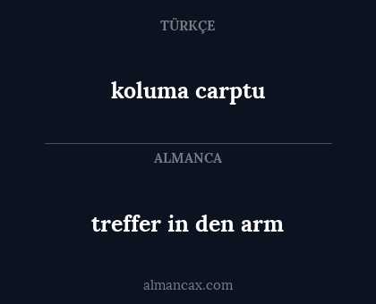 koluma carptu - treffer in den arm