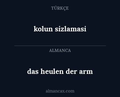 das heulen der arm - kolun sizlamasi