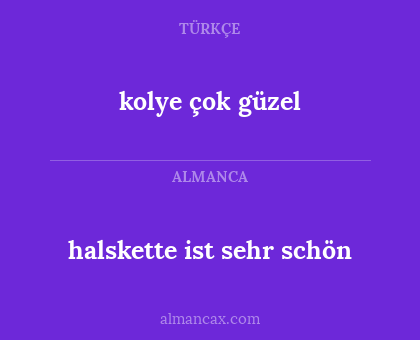 halskette ist sehr schön - kolye çok güzel