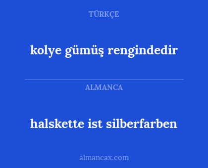 kolye gümüş rengindedir - halskette ist silberfarben