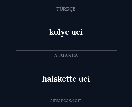 halskette uci - kolye uci