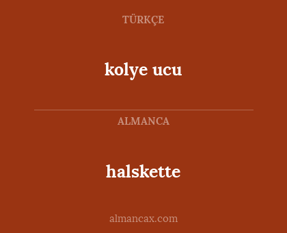 halskette - kolye ucu