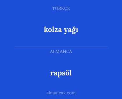 rapsöl - kolza yağı