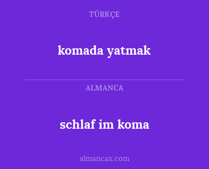 komada yatmak - schlaf im koma