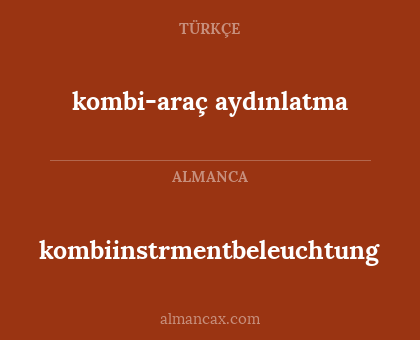 kombiinstrmentbeleuchtung - kombi-araç aydınlatma