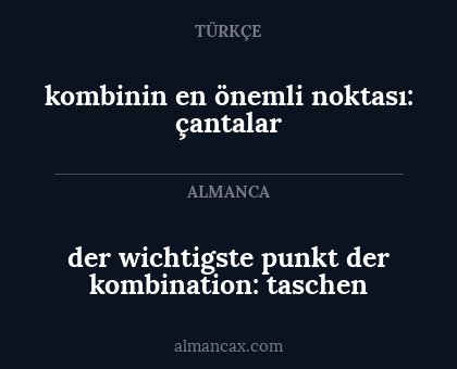 kombinin en önemli noktası: çantalar - der wichtigste punkt der kombination: taschen