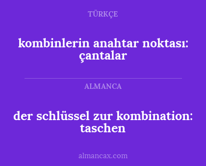 kombinlerin anahtar noktası: çantalar - der schlüssel zur kombination: taschen