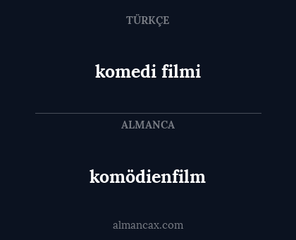 komedi filmi - komödienfilm