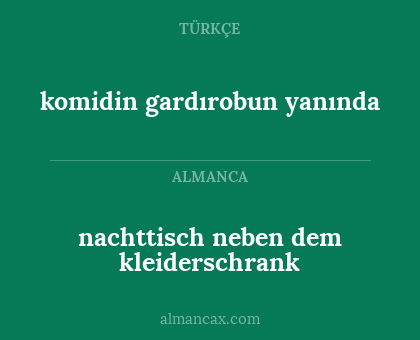 komidin gardırobun yanında - nachttisch neben dem kleiderschrank