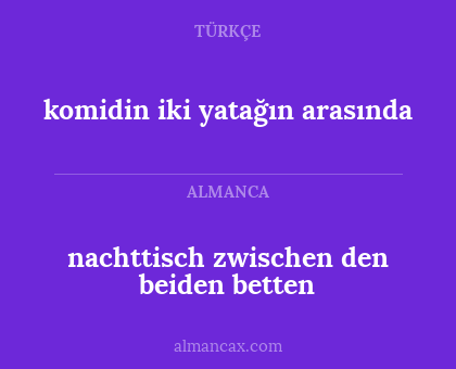nachttisch zwischen den beiden betten - komidin iki yatağın arasında