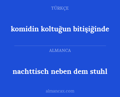 nachttisch neben dem stuhl - komidin koltuğun bitişiğinde