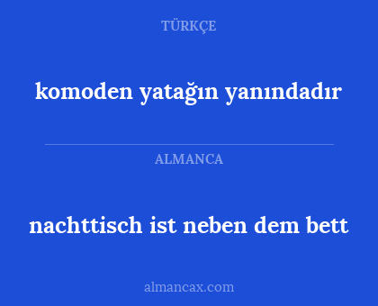 komoden yatağın yanındadır - nachttisch ist neben dem bett