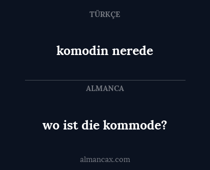 komodin nerede - wo ist die kommode?