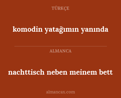 nachttisch neben meinem bett - komodin yatağımın yanında