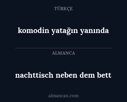 nachttisch neben dem bett - komodin yatağın yanında