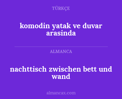 nachttisch zwischen bett und wand - komodin yatak ve duvar arasinda