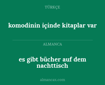 es gibt bücher auf dem nachttisch - komodinin içinde kitaplar var