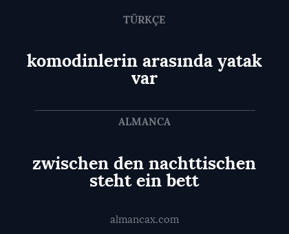 komodinlerin arasında yatak var - zwischen den nachttischen steht ein bett