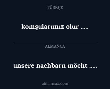komşularımız olur ..... - unsere nachbarn möcht .....