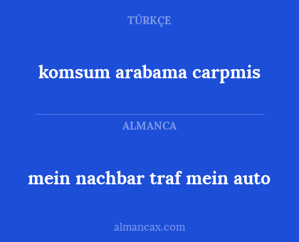komsum arabama carpmis - mein nachbar traf mein auto