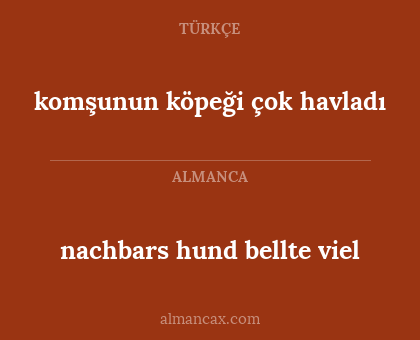 nachbars hund bellte viel - komşunun köpeği çok havladı