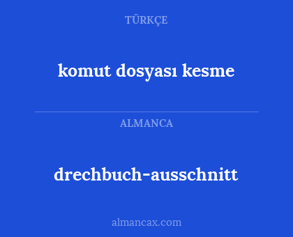 komut dosyası kesme - drechbuch-ausschnitt