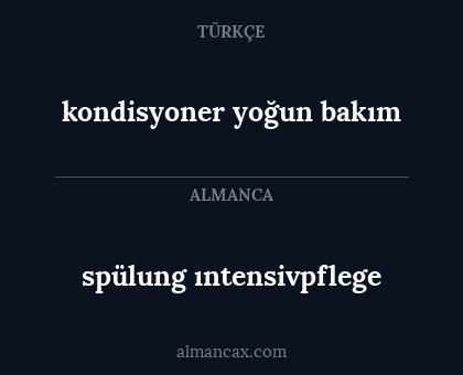 spülung ıntensivpflege - kondisyoner yoğun bakım