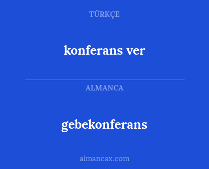 gebekonferans - konferans ver