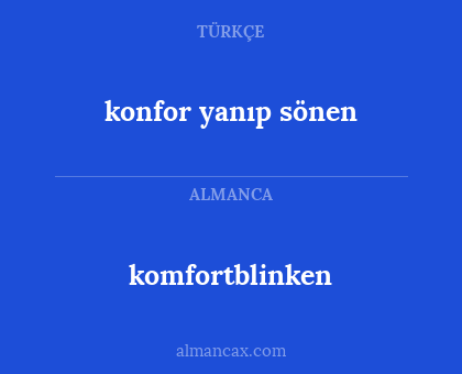 komfortblinken - konfor yanıp sönen
