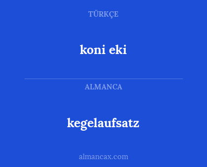 koni eki - kegelaufsatz