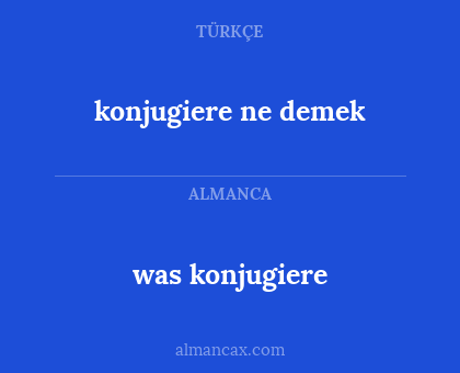 was konjugiere - konjugiere ne demek