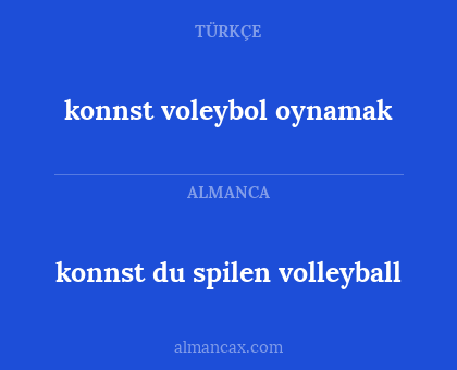 konnst du spilen volleyball - konnst voleybol oynamak