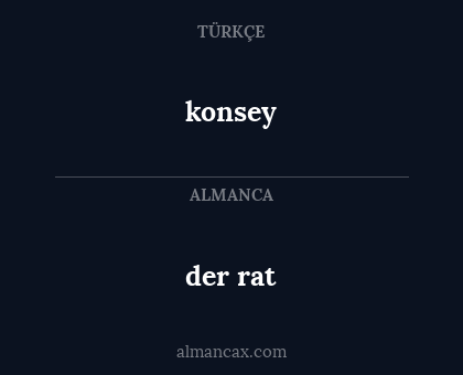 konsey - der rat