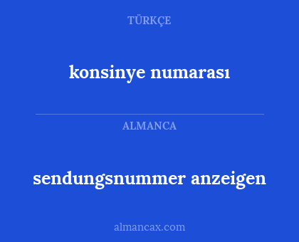 konsinye numarası - sendungsnummer anzeigen