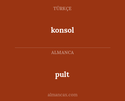 konsol - pult