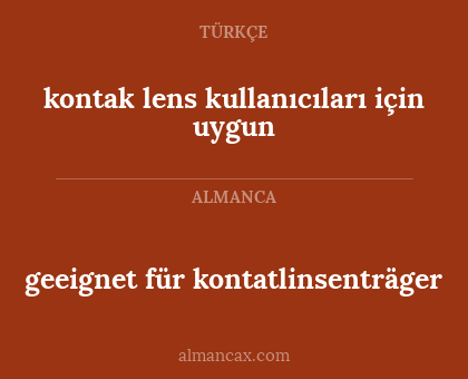 kontak lens kullanıcıları için uygun - geeignet für kontatlinsenträger