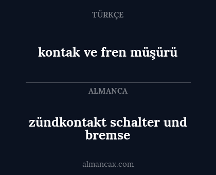 kontak ve fren müşürü - zündkontakt schalter und bremse