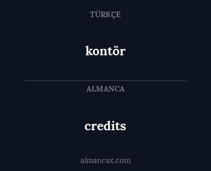 kontör - credits