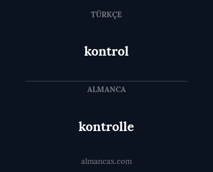 kontrolle - kontrol