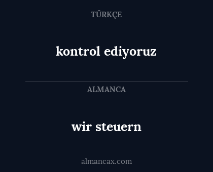 wir steuern - kontrol ediyoruz