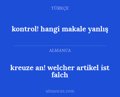 kontrol! hangi makale yanlış - kreuze an! welcher artikel ist falch