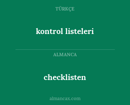 checklisten - kontrol listeleri