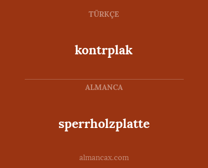 kontrplak - sperrholzplatte
