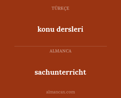 konu dersleri - sachunterricht