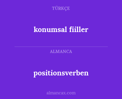 konumsal fiiller - positionsverben