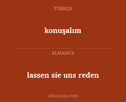konuşalım - lassen sie uns reden
