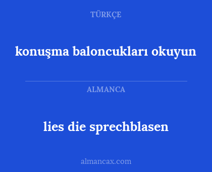 konuşma baloncukları okuyun - lies die sprechblasen