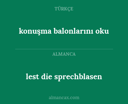 lest die sprechblasen - konuşma balonlarını oku
