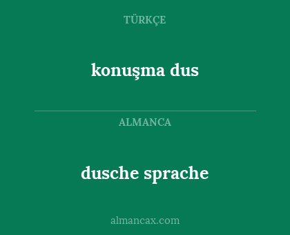 konuşma dus - dusche sprache